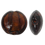 Sidabro folija Lampwork karoliukai, Butas Round, rudas, 15x8mm, Skylė:Apytiksliai 1.5mm, 100kompiuteriai/Krepšys, Pardavė Krepšys