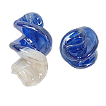 Χάντρες Lampwork, Γυάλινα, Έλιξ, δύο τόνος, 15x28mm, Τρύπα:Περίπου 2.5mm, 100PCs/τσάντα, Sold Με τσάντα