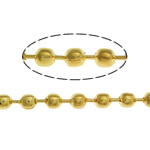 Catena a palline in ottone, placcato color oro, Ball chain, assenza di nichel,piombo&cadmio, 2.40mm, Lunghezza 100 m, Venduto da lotto