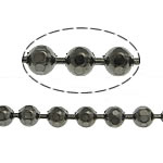 Catena a palline in ottone, placcato color nero piombo, Ball chain, assenza di nichel,piombo&cadmio, 2.30mm, Lunghezza 100 m, Venduto da lotto