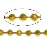 Catena a palline in ottone, placcato color oro, Ball chain, assenza di nichel,piombo&cadmio, 2.40mm, Lunghezza 100 m, Venduto da lotto