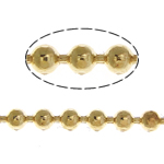 Catena a palline in ottone, placcato color oro, Ball chain, assenza di nichel,piombo&cadmio, 1.50mm, Lunghezza 100 m, Venduto da lotto