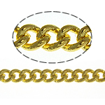 Messing Oval Chain, gold plated, twist ovale keten, nikkel, lood en cadmium vrij, 2.50x2x1mm, Lengte 100 m, Verkocht door Lot