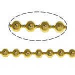 Catena a palline in ottone, placcato color oro, Ball chain, assenza di nichel,piombo&cadmio, 1.50mm, Lunghezza 100 m, Venduto da lotto