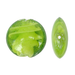 Inner Twist Lampwork Beads Flat Round green Approx 2mm Sold By Bag