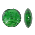 Inner Twist Lampwork Beads Flat Round green Approx 2mm Sold By Bag