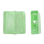 Silver Foil Lampwork Beads Square light green Approx 2mm Sold By Bag