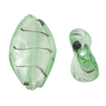 Silver Foil Lampwork Beads Twist light green Approx 2mm Sold By Bag