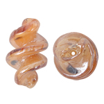 Χάντρες Lampwork, Γυάλινα, Έλιξ, κίτρινος, 15x29mm, Τρύπα:Περίπου 2mm, 100PCs/τσάντα, Sold Με τσάντα