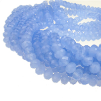 Rondelle kristal kralen, imitatie CRYSTALLIZED™ kristallen, Lt Sapphire, 4x6mm, Gat:Ca 1mm, Lengte Ca 17 inch, 10Strand/Bag, Verkocht door Bag