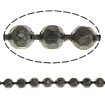 Catena a palline in ottone, placcato color nero piombo, Ball chain & sfaccettati, assenza di nichel,piombo&cadmio, 1.20mm, Lunghezza 100 m, Venduto da lotto