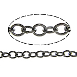 Messing ovale Kette, metallschwarz plattiert, Oval-Kette, frei von Nickel, Blei & Kadmium, 2x1.70x0.30mm, Länge 100 m, verkauft von Menge