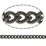 Messing ovale Kette, metallschwarz plattiert, Twist oval, frei von Nickel, Blei & Kadmium, 1.60x1.30x0.30mm, Länge 100 m, verkauft von Menge