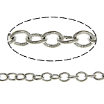 Messing Oval Chain, platinum plated, ovale keten, nikkel, lood en cadmium vrij, 2x1.60x0.30mm, Lengte 100 m, Verkocht door Lot