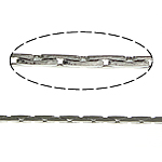 Messing Boston Chain, platinum plated, cobra keten, nikkel, lood en cadmium vrij, 0.60mm, Lengte 100 m, Verkocht door Lot