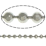 Catena a palline in ottone, placcato color platino, Ball chain & sfaccettati, assenza di nichel,piombo&cadmio, 1.50mm, Lunghezza 100 m, Venduto da lotto