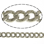 Mässing Curb Chain, platina pläterad, pansarkedja, nickel, bly och kadmium gratis, 3.30x2.70x0.60mm, Längd 100 m, Säljs av Lot