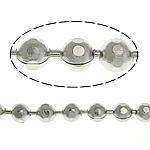 Catena a palline in ottone, placcato color platino, Ball chain & sfaccettati, assenza di nichel,piombo&cadmio, 2.40mm, Lunghezza 100 m, Venduto da lotto