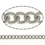 Mässing Curb Chain, platina pläterad, pansarkedja, nickel, bly och kadmium gratis, 2.50x2x0.50mm, Längd 100 m, Säljs av Lot