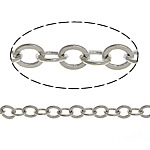 Messing Oval Chain, platinum plated, ovale keten, nikkel, lood en cadmium vrij, 2.50x3x0.30mm, Lengte 100 m, Verkocht door Lot