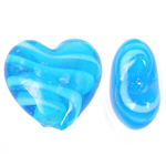 Inner Twist Lampwork Beads Heart blue Approx 2mm Sold By Bag