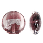 Sidabro folija Lampwork karoliukai, Butas Round, purpurinis, 20x9mm, Skylė:Apytiksliai 1.5mm, 100kompiuteriai/Krepšys, Pardavė Krepšys