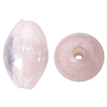 Silver Foil Lampwork Beads Oval pink Approx 1.5mm Sold By Bag