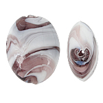 Granulos artesanais de  Lampwork, vidrilho, Oval, 24x30x12mm, Buraco:Aprox 2.5mm, 100PCs/Bag, vendido por Bag