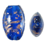 Gold Sand Χάντρες Lampwork, Γυάλινα, Ωοειδής, χρυσή άμμο, 17x25x9mm, Τρύπα:Περίπου 2mm, 100PCs/τσάντα, Sold Με τσάντα