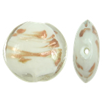 Auksas Smėlio Lampwork karoliukai, Butas Round, Aukso smėlis, 28x14mm, Skylė:Apytiksliai 2.5mm, 100kompiuteriai/Krepšys, Pardavė Krepšys