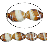 Håndlavede Lampeperler, Lampwork, Oval, 14x18x7mm, Hole:Ca. 2.5mm, 100pc'er/Bag, Solgt af Bag