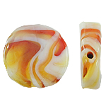 Handgemaakte Lampwork Beads, Muntstuk, 20x5mm, Gat:Ca 1mm, 100pC's/Bag, Verkocht door Bag