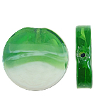 Lampwork Beads Coin green Approx 1mm Sold By Bag