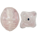 Unutarnji Twist lampwork perle, Oval, roze, 12x17mm, Rupa:Približno 2mm, 100računala/Torba, Prodano By Torba