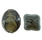 Εσωτερική Twist Χάντρες Lampwork, Γυάλινα, Ωοειδής, 12x17mm, Τρύπα:Περίπου 2mm, 100PCs/τσάντα, Sold Με τσάντα