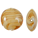 Inner Twist Lampeperler, Lampwork, Oval, appelsin, 15x8mm, Hole:Ca. 2mm, 100pc'er/Bag, Solgt af Bag