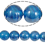 Innerer Twist Lampwork Perlen, rund, blau, 14mm, Bohrung:ca. 2mm, 100PCs/Tasche, verkauft von Tasche