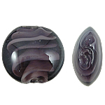 Бусины Lampwork Inner Twist, Лэмпворк, Плоская круглая форма, 20x10mm, отверстие:Приблизительно 2mm, 100ПК/сумка, продается сумка