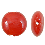 Contas Lampwork de torção interna, vidrilho, Roda plana, vermelho, 20x10mm, Buraco:Aprox 2mm, 100PCs/Bag, vendido por Bag