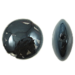 Χάντρες Lampwork, Γυάλινα, Flat Γύρος, μαύρος, 18-19mm, Τρύπα:Περίπου 2mm, 100PCs/τσάντα, Sold Με τσάντα