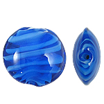 Бусины Lampwork Inner Twist, Лэмпворк, Плоская круглая форма, 20x10mm, отверстие:Приблизительно 2mm, 100ПК/сумка, продается сумка