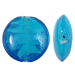 Εσωτερική Twist Χάντρες Lampwork, Γυάλινα, Flat Γύρος, μπλε, 20x10mm, Τρύπα:Περίπου 2mm, 100PCs/τσάντα, Sold Με τσάντα