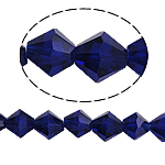 Bicone Crystal korálky, Krystal, Lucerny, tváří, Tmavě Sapphire, 8x8mm, Otvor:Cca 1.5mm, Délka 10.5 inch, 10přediva/Bag, Prodáno By Bag