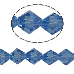 Bicone Crystal perle, Kristal, faceted, Lt Sapphire, 8x8mm, Rupa:Približno 1.5mm, Dužina 10.5 inčni, 10pramenovi/Torba, Prodano By Torba