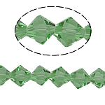 Bicone Crystal coirníní, ilghnéitheach, Peridot, 8x8mm, Poll:Thart 1.5mm, Fad 10.5 Inse, 10Snáitheanna/Mála, Díolta De réir Mála