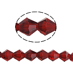 Bicone Crystal coirníní, ilghnéitheach, Ruby, 8x8mm, Poll:Thart 1mm, Fad 10.5 Inse, 10Snáitheanna/Mála, Díolta De réir Mála