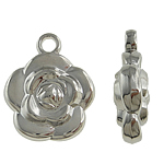 Copper Coated Plastic Pendant Flower platinum color plated nickel lead & cadmium free Approx 3mm Sold By Lot