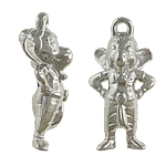 Copper Coated Plastic Pendant Elephant platinum color plated nickel lead & cadmium free Approx 2.5mm Sold By Lot