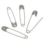 Iron Safety Pin platinum color plated nickel lead & cadmium free Sold By Lot