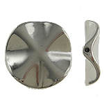 Verkupfertes Kunststoff-Perlen, Verkupferter Kunststoff, Twist, Platinfarbe platiniert, frei von Nickel, Blei & Kadmium, 27x6mm, Bohrung:ca. 2mm, 5Taschen/Menge, verkauft von Menge